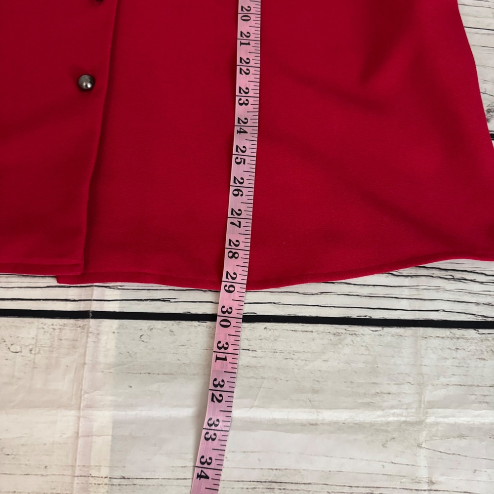Susan Graver Red Button Front Tunic Top Mandarin Collar 3/4 Sleeve Womens XL‎ - Picture 7 of 10